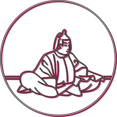 カラーシャドウ円形百人一首　元良親王