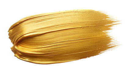 Golden Paint Stroke Isolated On Transparent Background