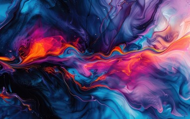 Captivating Holographic Fluidity Vibrant Swirling Colors and Modern Abstract Forms