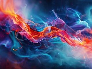 Fototapeta premium Captivating Fluid Movements and Vibrant Color Patterns in a Futuristic Digital Artwork