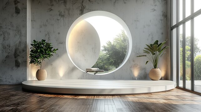 Podium scene for awards presentations with customizable podium details and shadows. , Minimalism,