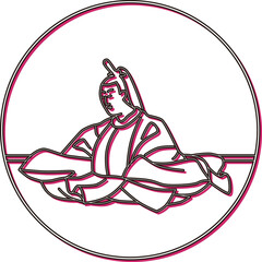 カラーシャドウ円形百人一首　菅家