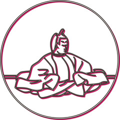 カラーシャドウ円形百人一首　三条右大臣