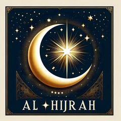 Naklejka premium banner and portrait to celebrate the Islamic new year