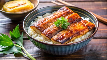 Grilled eel and fluffy omelet served over a bed of rice in Kyoto, Japan, Kyoto, Japan, food, cuisine, Japanese