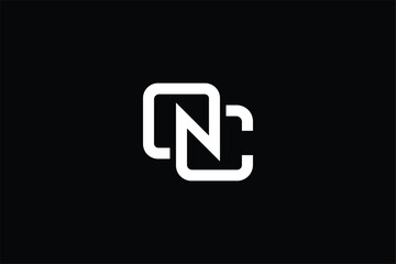 letter NC DC linked with thunder or energy bolt iconic abstract minimal logo, letter NC linked with electric bolt or shock logo for business or tech company 