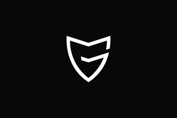  Letter G Shield Guard Logo Design  Minimal awesome trendy professional logo design template on black background