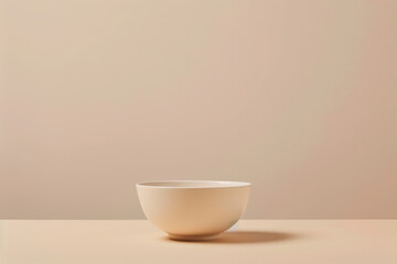 minimalist ceramic bowl on beige background modern home decor