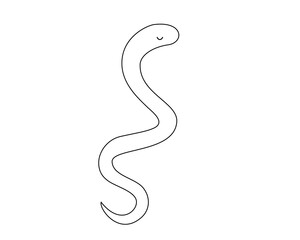 蛇のシンプルな線画イラスト