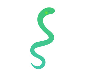 緑色の蛇のシンプルなイラスト