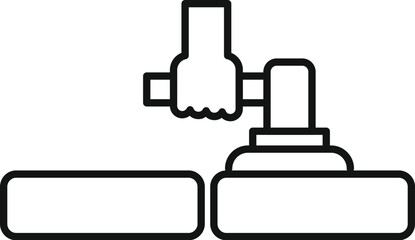 Construction worker is using a surface planer to smooth a wooden plank