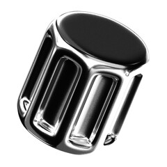 3D Render Chrome Glossy Abstract Shapes