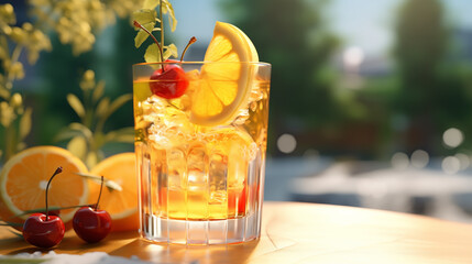 A cold drink to drink in the hot summer.