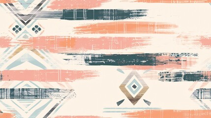 Abstract Geometric Pattern with Brushstrokes