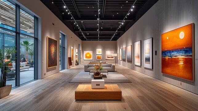 Bid on artistry with podiums for auctions, featuring artist bios, auction paddle designs, and sophisticated auction settings to showcase art and support artists. , Minimalism,