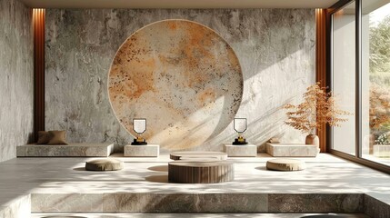 Customize award ceremonies with podium mockups featuring personalized winner's plaques and versatile display options, ensuring memorable recognition. , Minimalism,