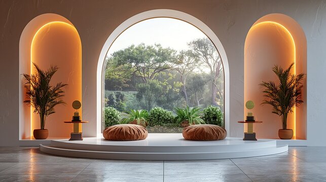 Customize award ceremonies with podium mockups featuring personalized winner's plaques and versatile display options, ensuring memorable recognition. , Minimalism,