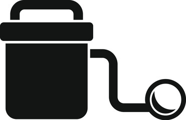 Simple icon of a water well drilling rig extracting water from the ground