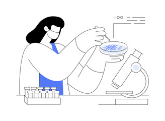 Bacterial culture test abstract concept vector illustration.