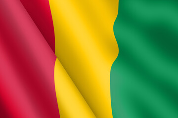 Guinea waving flag 3d illustration