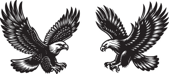 Eagle Bird Silhouette Vector Illustration . 