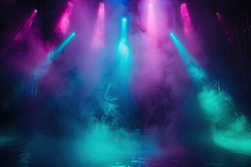 concert stage, no instruments, glitter background, metallic confetti, shades of light and gold, creative