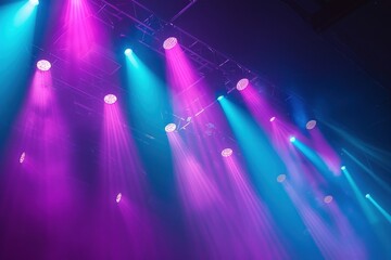 concert stage, no instruments, glitter background, metallic confetti, shades of light and gold,...