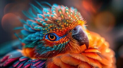 Fototapeta premium Closeup of tropical birds in a rainforest