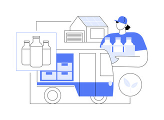 Electric milk float abstract concept vector illustration.