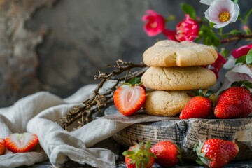 Sweet Delights: Cookies and Strawberries