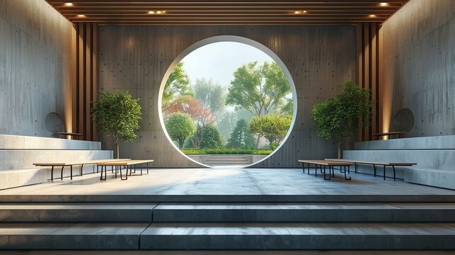 Educational seminar stage mockup with educators, student engagement, and academic institution branding. , Minimalism,