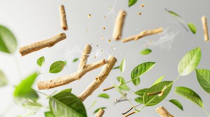 Organic Ashwagandha Extract, Beauty and Health Concept, Isolated on White