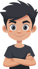 Confident Boy with Arms Crossed