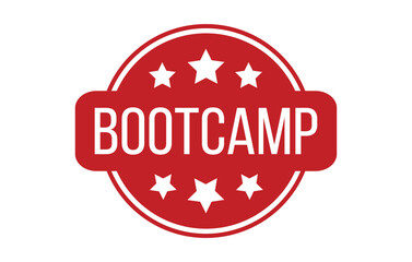 Red Bootcamp Rubber Stamp Seal Vector