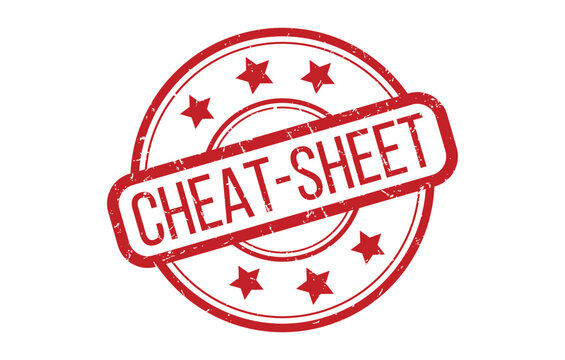 Cheat sheet Rubber Stamp Seal Vector illustration isolated on white background
