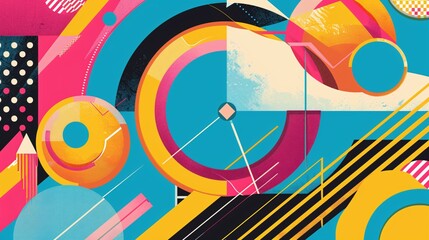 Obraz premium Abstract Geometric Composition with Vibrant Colors