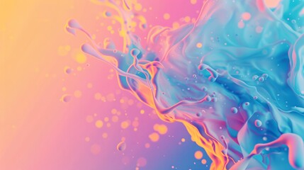 Fototapeta premium Abstract Splash of Blue and Yellow Liquid