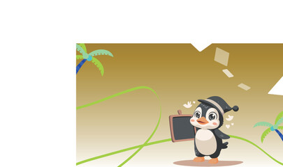 Penguin with Blackboard
