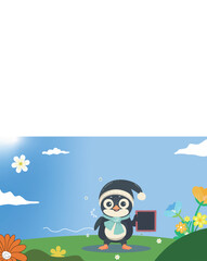 Penguin with Blackboard