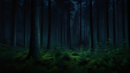 dark forest in the fog