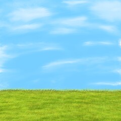 green grass and blue sky
