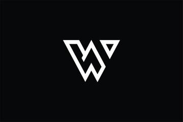 initial letter W arrow icon modern abstract minimal emblem logo, letter W triangle direction arrow Universal elegant vector emblem Premium business logotype, letter N W W N bolt logo