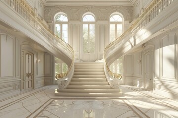 Grand Staircase in a Luxurious Mansion
