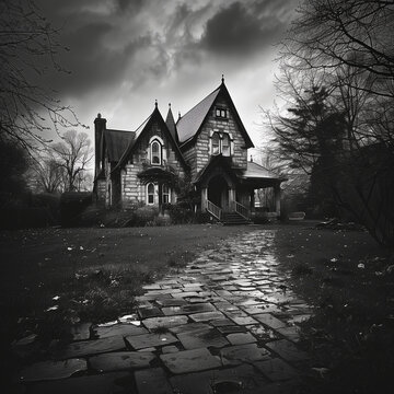 Scary home illustration 