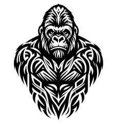 Obraz premium TRIBAL TATOO トライバル タトゥ 刺青 蝶 和柄 フゴリラ Gorilla
