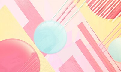 Abstract Pastel Geometric Composition