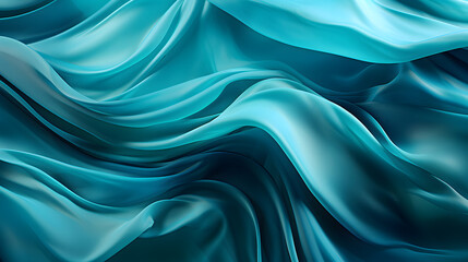 Obraz premium abstract graphic illustration of fluid wave, form, patterns, and textures in shades of cyan and pastel blue color mood and tone on blue background