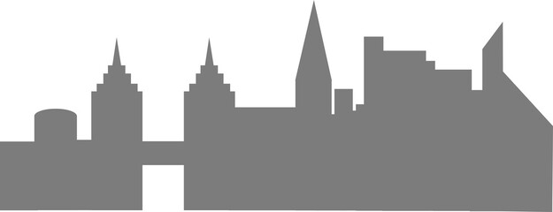 Obraz premium silhouette of the city buildings