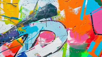 Abstract Graffiti Art on a Wall