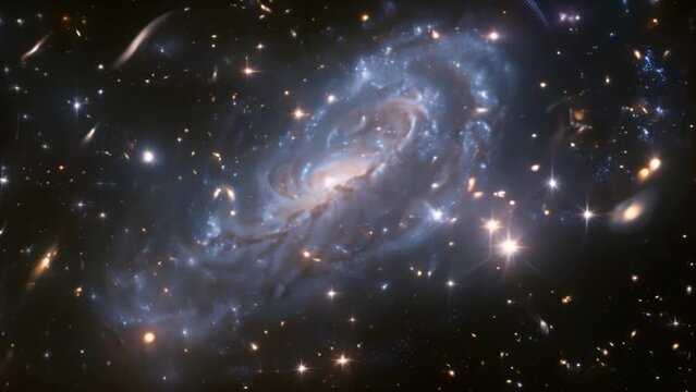 This stunning image of a spiral galaxy in the Virgo Cluster captured by the Hubble Space Telescope.